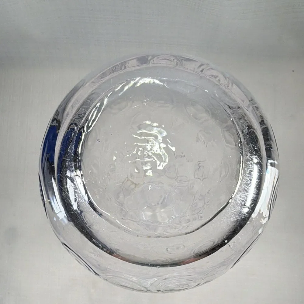Vintage Mid-Century Scandinavian Style Clear Bubble Textured Glass Vase 10.25
